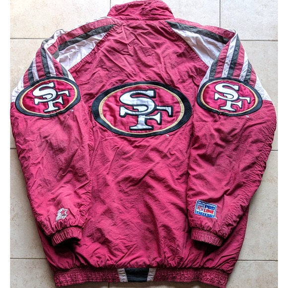 San Francisco 49ers 90s STARTER puffer Triple logo jacket L red NFL vintage